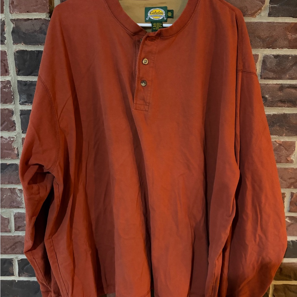 Cabela's Men's Burnt Orange Long Sleeve Henley